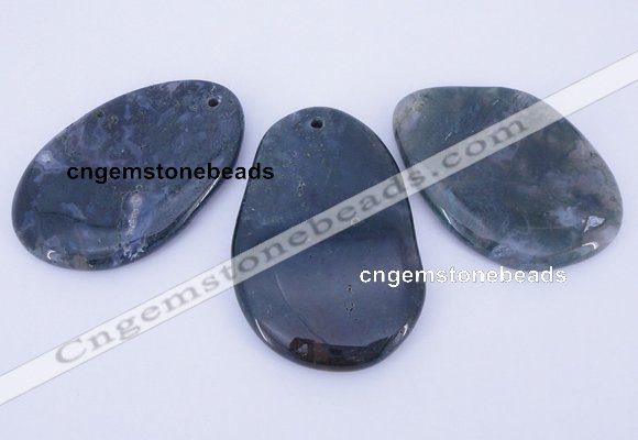 NGP865 5PCS 35-45mm*50-65mm freeform moos agate gemstone pendants