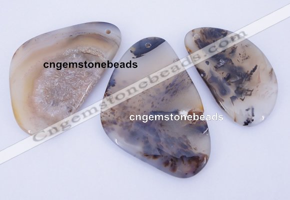 NGP866 5PCS 30-50mm*50-70mm freeform agate gemstone pendants