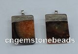 NGP8678 26*36mm rectangle druzy agate pendants wholesale