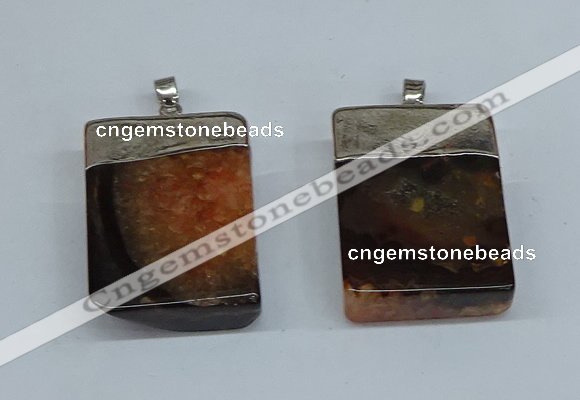 NGP8678 26*36mm rectangle druzy agate pendants wholesale