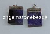 NGP8679 26*36mm rectangle druzy agate pendants wholesale