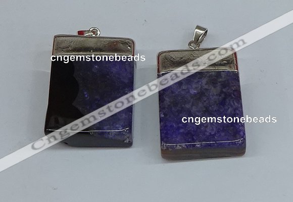 NGP8679 26*36mm rectangle druzy agate pendants wholesale