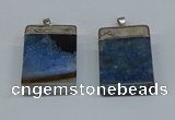 NGP8681 26*36mm rectangle druzy agate pendants wholesale