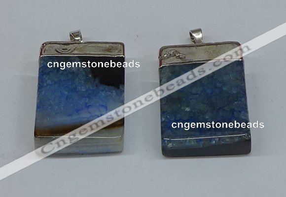 NGP8681 26*36mm rectangle druzy agate pendants wholesale