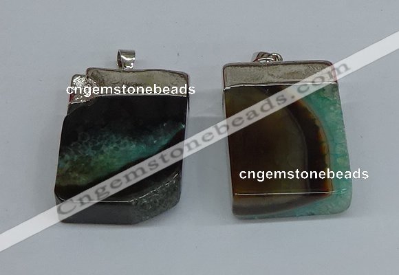 NGP8682 26*36mm rectangle druzy agate pendants wholesale