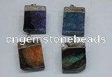 NGP8685 26*36mm rectangle druzy agate pendants wholesale