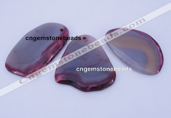 NGP869 5PCS 35-40mm*55-65mm freeform agate gemstone pendants