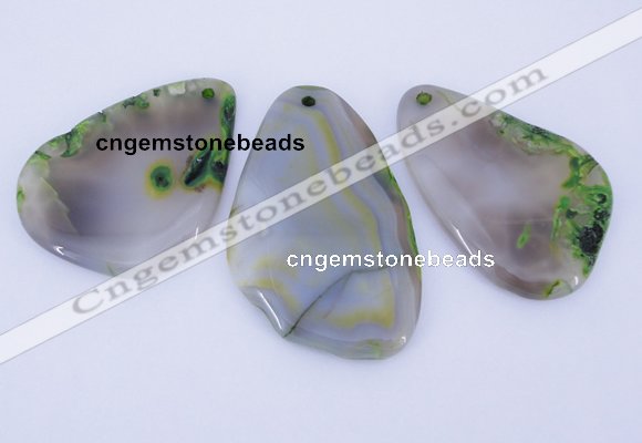 NGP871 5PCS 35-45mm*55-70mm freeform agate gemstone pendants