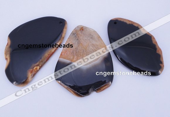 NGP872 5PCS 35-45mm*60-75mm freeform agate gemstone pendants