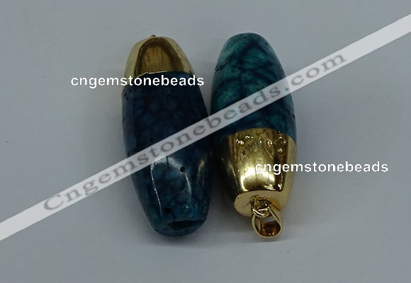 NGP8739 18*44mm rice agate gemstone pendants wholesale