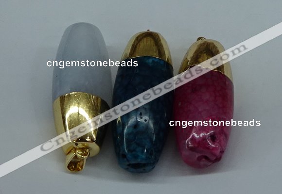 NGP8742 18*44mm rice agate gemstone pendants wholesale