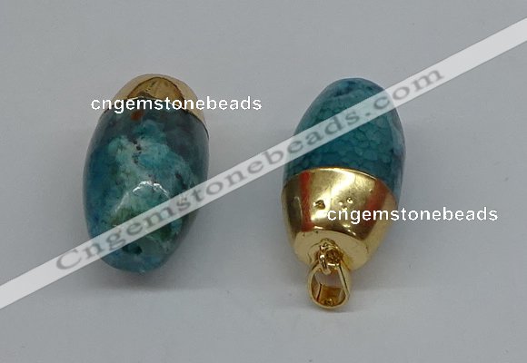 NGP8749 17*30mm rice agate gemstone pendants wholesale