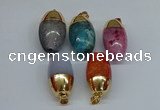 NGP8752 17*30mm rice agate gemstone pendants wholesale