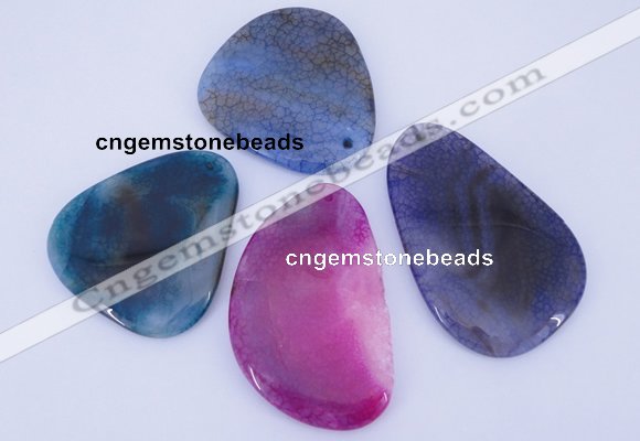 NGP876 5PCS 40-45mm*50-70mm freeform agate gemstone pendants