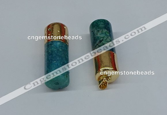 NGP8760 14*40mm tube agate gemstone pendants wholesale