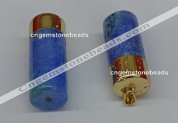 NGP8765 18*40mm tube agate gemstone pendants wholesale