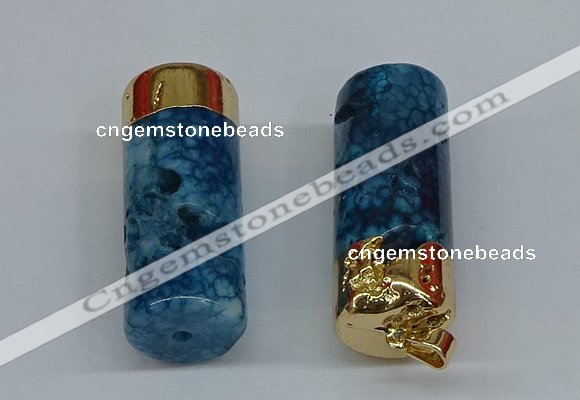 NGP8767 18*40mm tube agate gemstone pendants wholesale