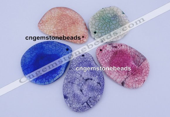 NGP877 5PCS 40-50mm*50-70mm freeform agate gemstone pendants