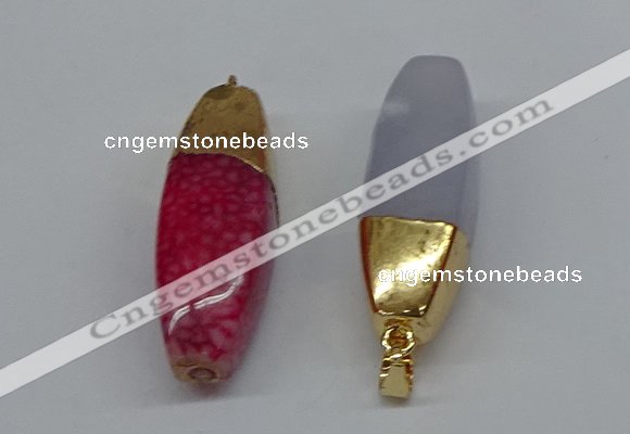 NGP8778 14*40mm rice agate gemstone pendants wholesale