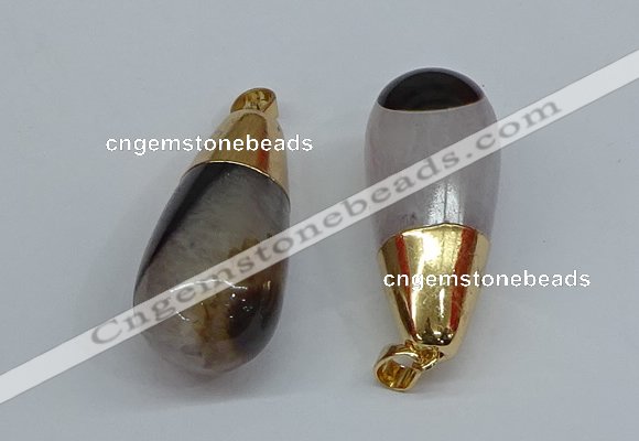 NGP8780 20*43mm teardrop agate gemstone pendants wholesale