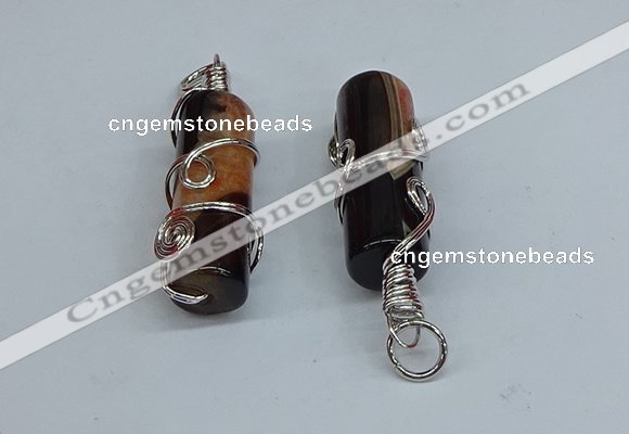 NGP8802 13*40mm tube agate gemstone pendants wholesale