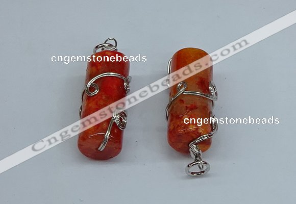 NGP8817 18*45mm tube agate gemstone pendants wholesale