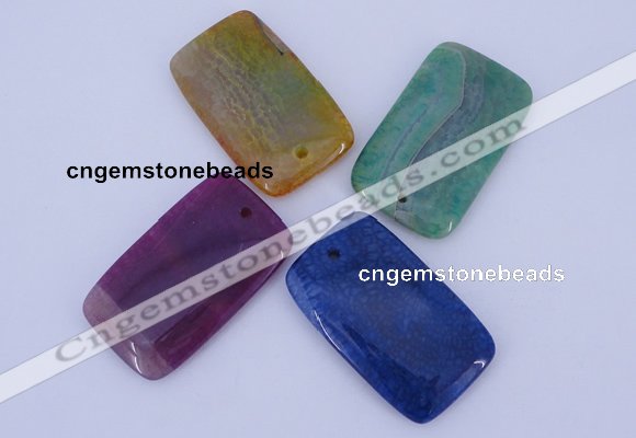 NGP882 5PCS 30*50mm rectangle agate gemstone pendants wholesale