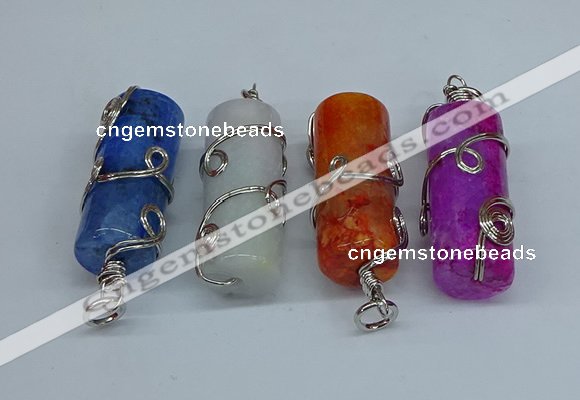 NGP8823 18*45mm tube agate gemstone pendants wholesale