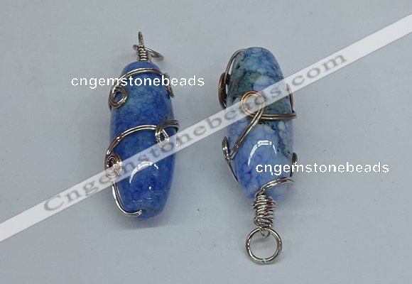 NGP8828 18*45mm rice agate gemstone pendants wholesale