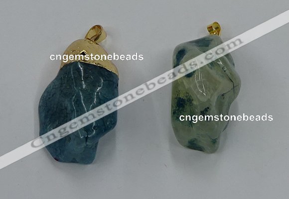 NGP8850 20*25mm - 30*40mm nuggets agate gemstone pendants