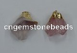 NGP8861 20*25mm - 30*40mm nuggets rose quartz gemstone pendants