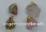 NGP8868 20*25mm - 30*40mm nuggets mixed quartz gemstone pendants