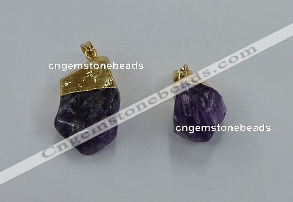 NGP8870 20*25mm - 30*40mm nuggets amethyst gemstone pendants