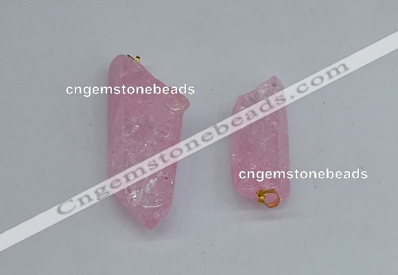 NGP8881 16*38mm - 25*60mm sticks crackle quartz pendants wholesale