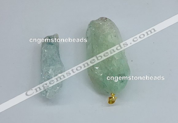 NGP8884 16*38mm - 25*60mm sticks crackle quartz pendants wholesale