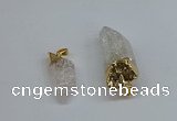 NGP8887 10*35mm - 20*45mm sticks crackle quartz pendants