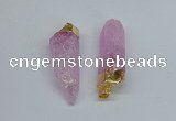 NGP8890 10*35mm - 20*45mm sticks crackle quartz pendants