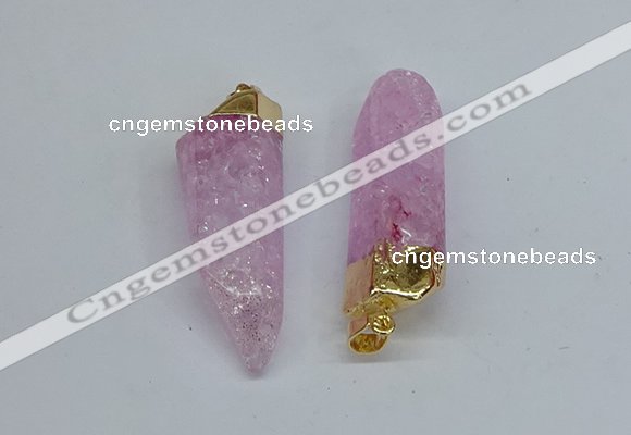 NGP8890 10*35mm - 20*45mm sticks crackle quartz pendants