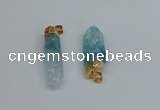 NGP8892 10*35mm - 20*45mm sticks crackle quartz pendants