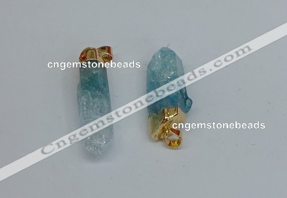 NGP8892 10*35mm - 20*45mm sticks crackle quartz pendants