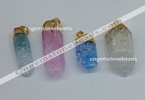 NGP8895 10*35mm - 20*45mm sticks crackle quartz pendants