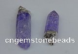 NGP8902 15*40mm - 18*60mm sticks crackle quartz pendants