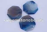 NGP907 5PCS 40*40mm octagonal agate druzy geode gemstone pendants
