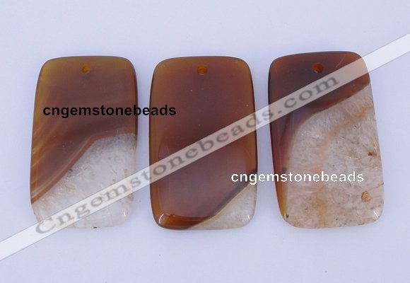 NGP919 5PCS 30*50mm rectangle agate druzy geode gemstone pendants