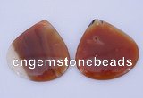 NGP923 5PCS 50*50mm flat teardrop agate druzy geode gemstone pendants