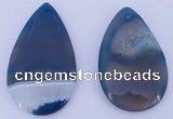 NGP925 5PCS 35*55mm flat teardrop agate druzy geode gemstone pendants