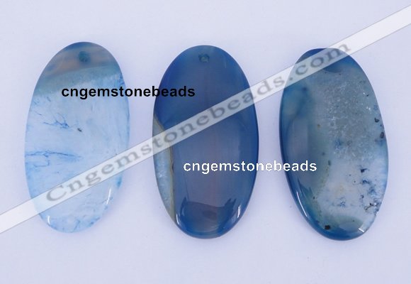 NGP927 5PCS 30*55mm oval agate druzy geode gemstone pendants