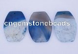 NGP929 5PCS 40*54mm flat drum agate druzy geode gemstone pendants