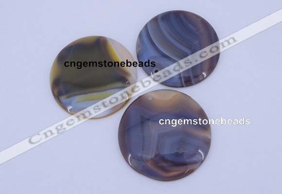 NGP934 5PCS 52mm flat round agate gemstone pendants wholesale