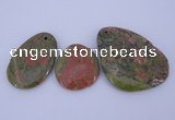 NGP939 5PCS 30-50mm*35-65mm freeform unakite gemstone pendants